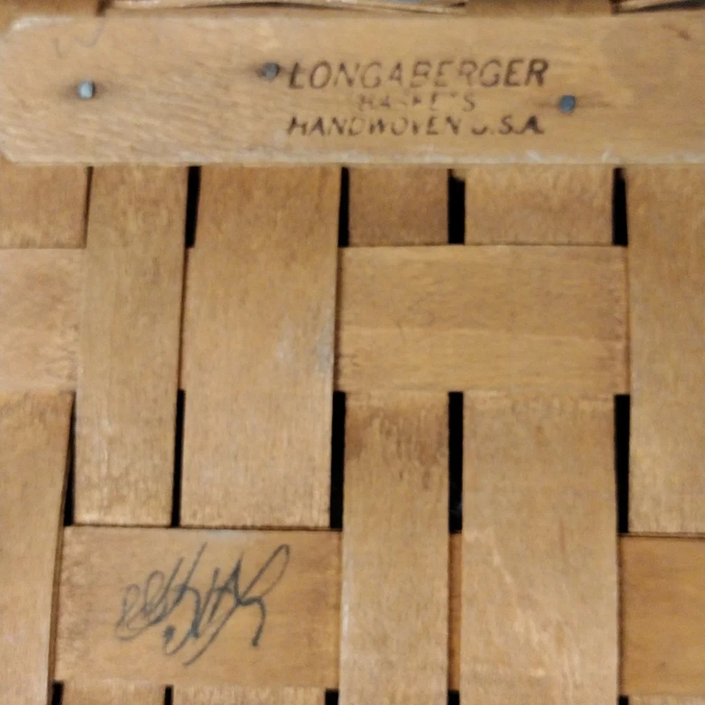 Longaberger square handled basket